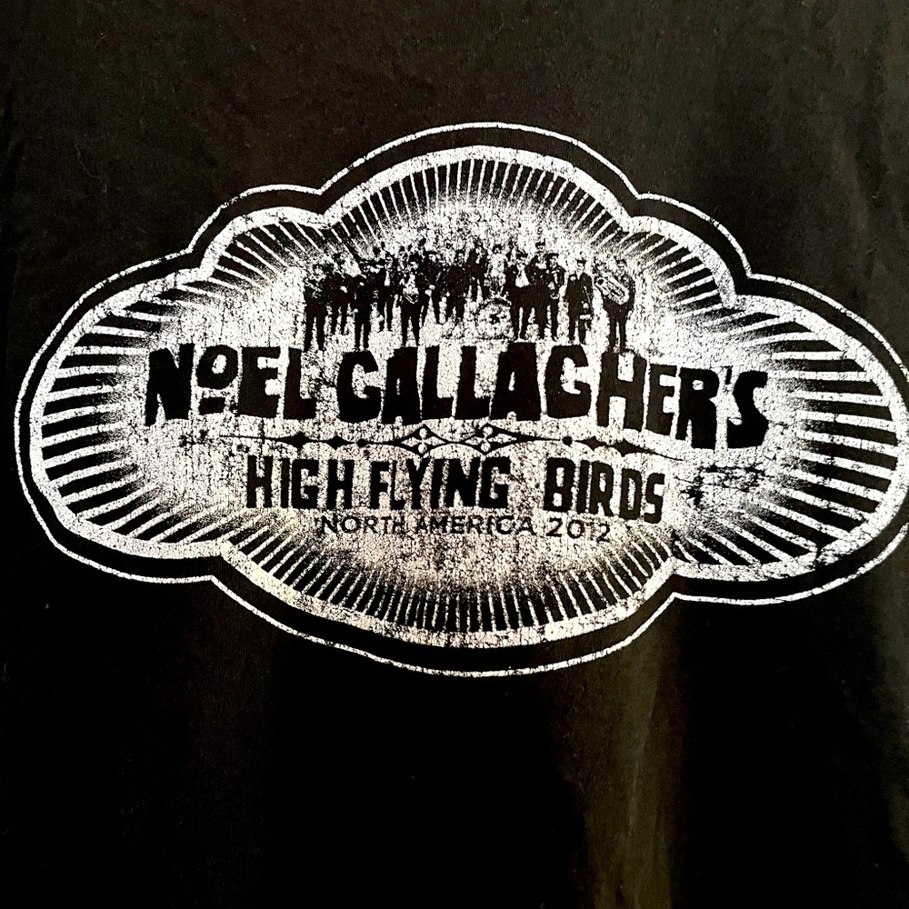 Noel Gallagher’s HIGH FLYING BIRDS NORTH AMERICA 2012 black faded Tour t-shirt